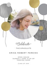 Surrealism balloons - Graduation Party Invitation